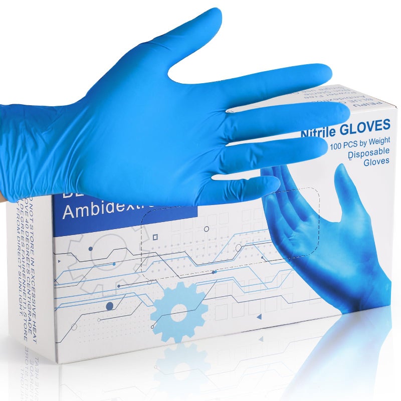 PEIPU Nitrile Gloves Disposable Gloves (Medium  100-Count)  4 Mil Powder Free  Cleaning Service Gloves  Latex Free - Image 1